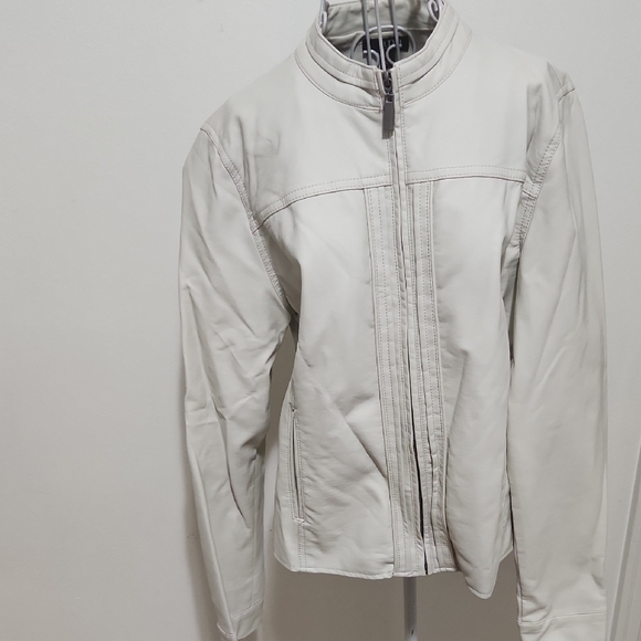 Faux Leather Cream Jacket - Picture 3 of 13
